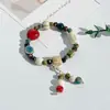 Pulsera de Cerámica Jingdezhen Nueva Pulsera de Cerámica China Joyería Estudiante Estilo Tíbet Cuerda Trenzada a Mano Puesto Regalo para Estudiante