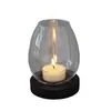 Suporte de Vela de Vidro Ornamento Estilo Chinês Suporte de Vela Redondo para Aromaterapia Jantar à Luz de Velas Recipiente para Velas Tampa de Vidro Atmosfera Romântica