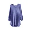 Camiseta de Verano Fina de Modal de Nueve Mangas para Mujer con Cuello en V Talla Extra Grande Top Holgado Casual Camiseta Base para Aire Acondicionado