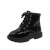 Novas Botas Infantis, Botas para Meninas, Outono e Inverno Veludo Quente Novo Estilo Britânico Botas de Passarela para Meninos