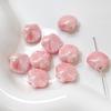 Cuentas sueltas de cerámica de color esmaltado de flores de alta temperatura, hechas a mano, para pulseras, collares y pendientes, accesorios de material