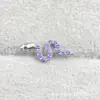 Pendientes de Aleación de Titanio ASTMF-136 con Forma de Serpiente y Circonita G23 Titanio Nuevos Pendientes de Labio con Forma de Serpiente Joyería Cabeza