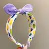 Estilo coreano Strawberry Bow Faixa de cabelo infantil Grampo de cabelo Menina de abas largas Sweet Headband Orelha de coelho Headwear de cabelo de pressão