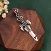 Colar Cruzado de Prata Tailandesa Versátil Personalidade Masculina Retro Moda Moda Pingente Pingente de Prata Joia Celebridade da Internet Marca de Moda