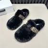 Sapatos femininos peludos para outono e inverno 2026, novo estilo, mocassins, de sola reta, forrados com pelúcia, quentes, pantufas de algodão estilo fada