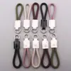 Lanyard para Teléfono de Cuero Genuino Creativo, Llavero, Correa de Mano Corta, Colgante Tejido, Accesorio, Lanyard para Dedo