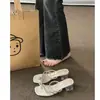 Impresionantes sandalias de tacón alto con tanga de cristal para mujer, nuevo modelo verano 2026, adecuadas para combinar con faldas, sandalias de tacón grueso estilo francés