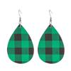 Venta Caliente Europea y Americana Copo de Nieve Navideño 20 Pares de Pendientes de Cuero Set Pendientes de Cuero con Cuadros Rojos y Gota de Agua Accesorios Festivos