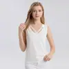 Nuevo Chaleco de Punto de Seda con Cuello en V para Mujer de Huaye, Corte Ajustado, Moderno, Versátil, Top sin Mangas