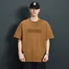 Camiseta Casual Versátil Masculina de Algodão Puro, Manga Curta, Gola Redonda, Estampa de Letras, Tendência Verão 2026, Corte Solto
