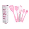 Em estoque Utensílios de cozinha de silicone Utensílios de cozinha de cinco peças Suprimentos de cozimento Espátula de silicone Espátula de óleo Escova de óleo Batedor de ovos Cor da caixa