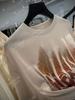 26 Nuevo Estilo de Principios de Primavera Sensación de Piel Lino Algodón Aire Fresco Lavado Enzimático Estampado Degradado Camisa Oversize de Manga Corta