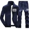 Traje deportivo para hombre, primavera y otoño, cárdigan, suéter, chaqueta, joven, ocio, moda, para correr, ropa deportiva, conjunto de dos piezas