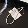 Collar de Perlas de Arroz de Fuerte Brillo, Cadena Única para Clavícula con Broche Ot, Gargantilla con Colgante de Perlas de Arroz, Accesorio Versátil