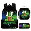 Venda Quente Transfronteiriça Estampa INENARRÁVEL Mochila de Grande Capacidade Bolsa de Ombro Estojo de Lápis Conjunto de Três Peças