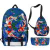 Estação Independente da Amazon Novo Produto Conjunto de Bolsa de Carpa Mochila com Zíper Inclinado + Bolsa de Ombro + Estojo