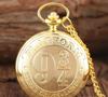 Ventas directas de fábrica clásico retro Harry Potter Plataforma 9 3/4 cadena delgada reloj de bolsillo grande retro en stock suministro al por mayor