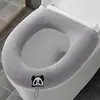 Cojín para asiento de inodoro apto para todas las estaciones, funda de asiento de inodoro tejida cálida y gruesa, lavable para uso doméstico