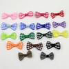 Mini lazo pequeño a cuadros, accesorios para prendas de vestir, accesorios, pajarita pequeña a cuadros, nudo para ropa de muñeca con flores hecho a mano