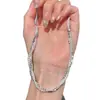 Personalizado--Conjunto de Pulseiras de Prata Quebrada Camada Dupla com Pérolas, Joia de Mão de Design Nicho de Luxo Leve