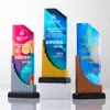 Troféu de Cristal Modelo Novo 2026 Impresso em 3D Forma Irregular Troféu Estrela Criativo Placa de Premiação Troféu de Empresa com Gravação