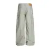 Pantalones de Trabajo Lavados Estilo Retro Americano Oso Mágico 2026 Otoño Pierna Recta Personalizados con Spray de Tinta Pantalones de Leñador Pierna Ancha Pantalones Casuales