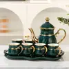 Juego de Tetera y Tazas de Cerámica de Alto Valor de Color Frío para Sala de Estar del Hogar, Simple, Creativo, Juego de Té