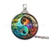 Collar de Gema de Tiempo Flor/Dragón/Tigre Bagua Taiji Collar con Colgante Nuevo Europeo y Americano Joyería