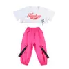 Traje de rendimiento para niños manga larga manga corta ombligo ropa de actuación de danza jazz Día del Niño overol rojo rosa moda