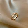 Anillo francés de moda para chica, anillo abierto con temperamento, anillo ajustable, anillo de dedo índice personalizado para estudiante.