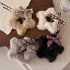 Grampo de Cabelo de Pelúcia Estrela de Laço para Mulheres Inverno Franja Lateral Presilha Nuca Cabelo Quebrado Acessório de Cabeça BB Testa Pentágono