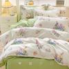 Sábanas de verano de cuatro piezas cepilladas y gruesas de categoría A para bebés y niños, funda de edredón de algodón lavado, juego de cama de tres piezas al por mayor