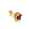 Pendientes Retro Estilo Americano de Alta Calidad Estilo Fresco Incrustados con Diamantes para Hombres y Mujeres Ins Nicho Sencillo Versátil Joyería para Orejas de Acero de Titanio