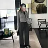 ¡Estilo nicho coreano! Pantalones de mujer retro artísticos de rayas color block para otoño 2026, de cintura alta, adelgazantes