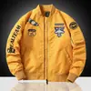 Chaqueta de Vuelo Bordada para Hombre, Chaqueta de Béisbol Moderna para Primavera y Otoño, Chaqueta de Aviador, Chaqueta Casual Holgada para Hombre