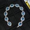 Pulseira Tennis de Prata S925 em Formato de Ovo com Esmeralda Sintética 6*8, Joia de Luxo Leve Retrô de Alta Qualidade, Pulseira Estilo Europeu e Americano