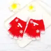 Nuevos Guantes de Invierno para Niños Transfronterizos Lindos y Dulces Guantes de Navidad Tejidos Cálidos y a Prueba de Frío Guantes de Cinco Dedos para Niñas