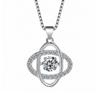 Trébol de Cuatro Hojas 18K Dinámico Colgante de Trébol de Cuatro Hojas Collar Moda Molino de Viento Giratorio Colgante Principal Dinámico de Diamante Accesorio de Collar Colgante