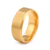 Anillo Base Popular Transfronterizo de Acero Inoxidable Mate Biselado Doble de 8 mm Grabado Láser Acero de Titanio Joyería de Mano Venta al por Mayor