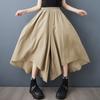 Pantalones de Verano 2026 Nuevos Tallas Grandes de Nueve Puntos para Mujer, Pantalones Holgados de Pierna Ancha, Pantalones Falda Acampanados Casuales Irregulares Adelgazantes