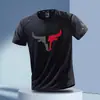 Comercio Exterior Verano Secado Rápido Seda de Hielo Transpirable Casual Cuello Redondo Camiseta Estampada para Hombre Tops de Manga Corta para Exteriores Fitness Running