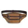 Riñonera Transfronteriza para Hombre, Bolso de Gran Capacidad para Hombre, Bolso de Pecho, Bolso de Hombro, Bolso Cruzado Multifuncional de Cuero Retro para Viajes de Negocios