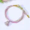 Pulsera Trenzada Multicolor Estilo Nacional con Colgante de Aleación Esmaltada, Ajustable, Accesorio de Mano Estilo Nacional de Paz y Buena Suerte