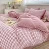 Juego de Cuatro Piezas de Color Sólido de Algodón Puro Estilo Japonés Algodón Lavado Simple Estilo Ins Dormitorio Estudiantil Hogar Juego de Tres Piezas Venta al por Mayor