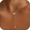 Nuevo producto transfronterizo europeo y americano: Collar en forma de Y con incrustaciones de circonita y cobre, regalo de moda para fiesta de mujeres 2026, elegante collar con colgante