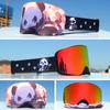 Gafas de esquí de marca internacional grande Lente REVO real completa Tarjeta de lentes Gafas para miopía Doble capa Antivaho/HX15