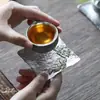 Posavasos Hechos a Mano de Estaño Puro de las Dinastías Tang y Song, Posavasos Metálicos para Tazas de Té, Soportes para Tazas Estilo Japonés, Bandejas de Té Cuadradas Creativas Aislantes del Calor, Accesorios para Ceremonia del Té