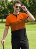 Camisa Polo a Rayas Bloque de Color de Verano para Hombre Amazon Estilo de Negocios Europeo y Americano Cuello Henley Casual Transpirable Manga Corta