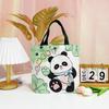 2025 Nueva Bolsa de Lona de Panda para Mujer Estudiante Portátil Trabajo Pequeña de Mano Bolsa para Almuerzo Bolsa de Lona Bolsa de Regalo