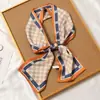 Pañuelo de Seda Estilo Francés Diadema Otoño Delgado Perezoso Vintage Pañuelo de Seda Pequeño Largo para Mujer Cinta Bufanda Decorativa Pañuelo de Cabeza Cinta
